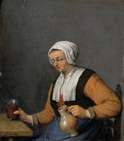 Een Vrouw met een Bierkruik door Adriaen Jansz. van Ostade